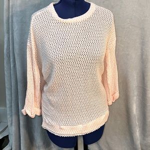 Umgee Waffle Knit Folded Cuff Loose Fit Blouse - New